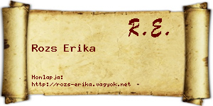 Rozs Erika névjegykártya